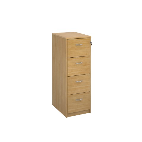 Deluxe executive four drawer filing cabinet in oak