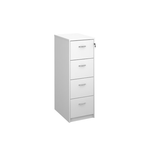 Deluxe executive four drawer filing cabinet in white