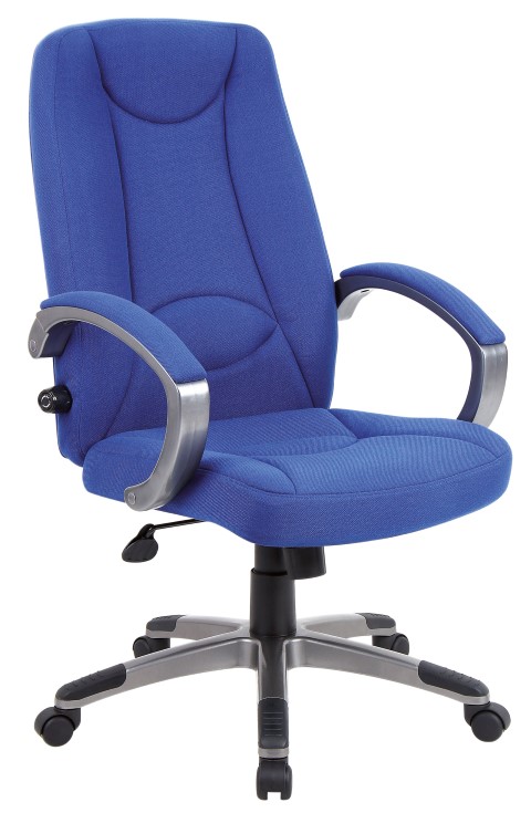 Lucca blue fabric managers chair with lumber