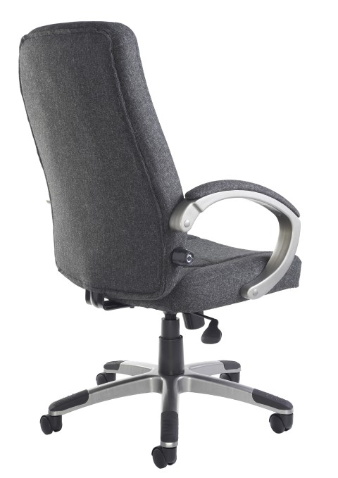 Lucca charcoal fabric managers chair with lumber