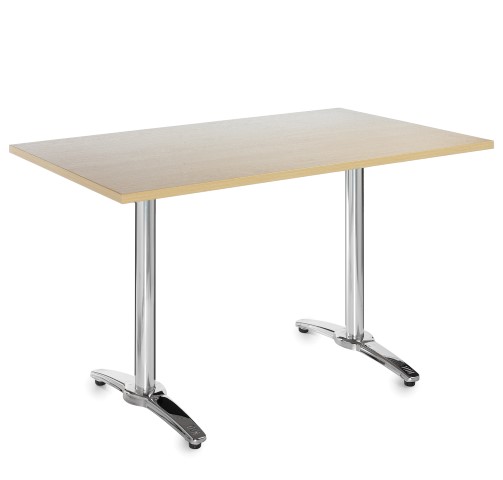 Roma aluminium rectangular Beech table 1600 x 800