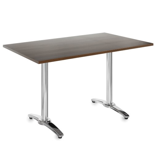 Roma aluminium rectangular walnut table 1600 x 800