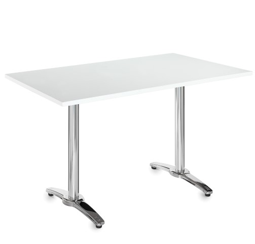 Roma aluminium rectangular white table 1300 x 800