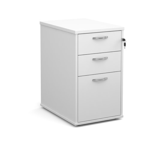 600mm Desk High 3 Drawer Pedestal in white
