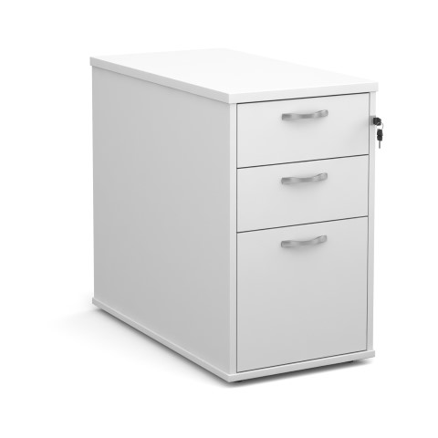 800mm Desk High 3 Drawer Pedestal in white