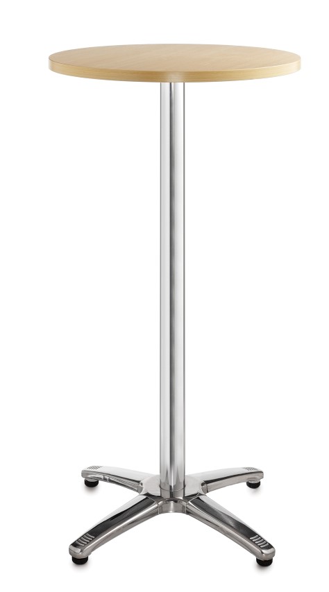Roma aluminium tall round Beech bar table D:600 mm