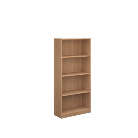 Economy bookcase 1620mm high in beech
