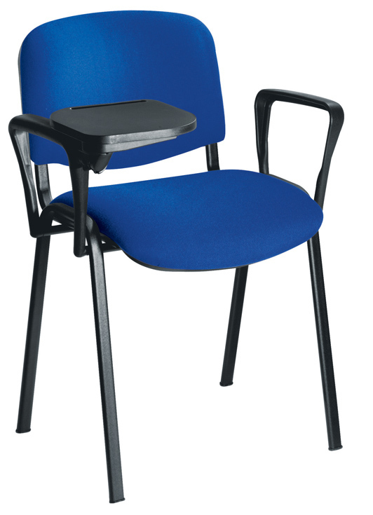 Club Chair with Universal Writing Tablet and Arms Royal Blue
