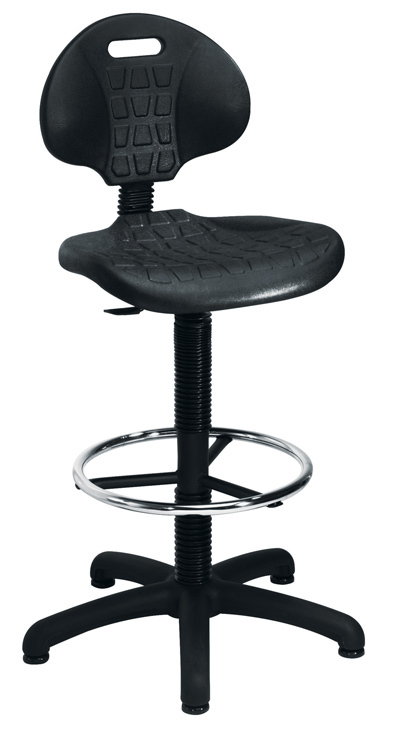 Draughting Lab Chair Black Polyurethane