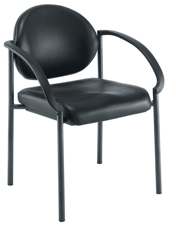 Pinnacle Leather Look Conference and Training Chair Black