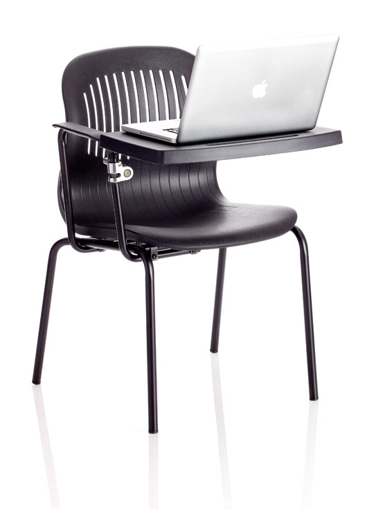 Uni Conference and Training Chair Black - With writing Tablet