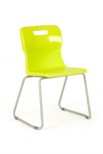 Titan Skid Classroom Chair in Lime Green