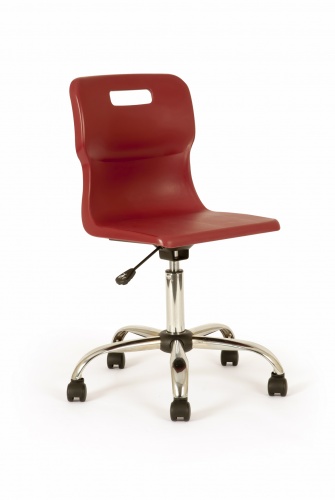 Titan Classroom Swivel Chair Burgundy seat chrome base 