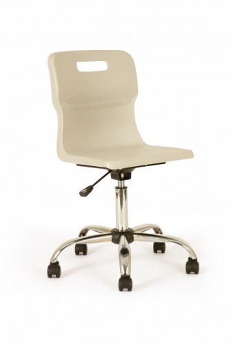 Titan Classroom Swivel Chair Grey seat chrome base