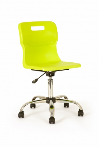 Titan Classroom Swivel Chair Lime Green seat chrome base