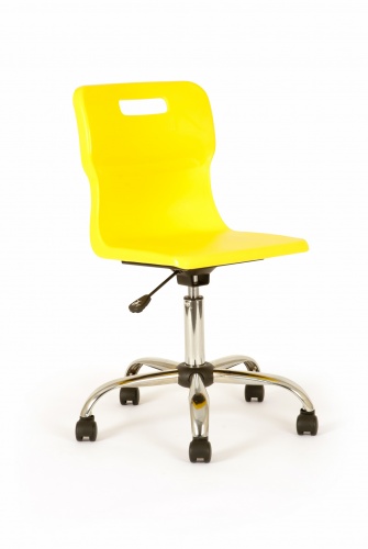 Titan Classroom Swivel Chair Yellow seat chrome base