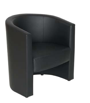 TUB chair in black faux leather